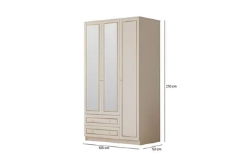Edrinor Garderobesskåp 105x210 cm - Mat Hvid - Opbevaring - Tøjopbevaring - Garderobeskabe - Garderobeskab & klædeskab
