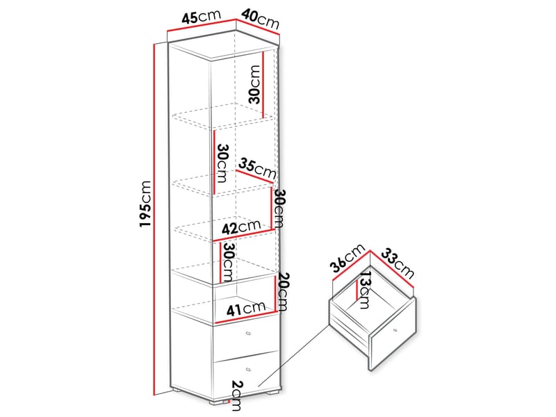 Edson Garderobeskab 45 cm - Opbevaring - Tøjopbevaring - Garderobeskabe