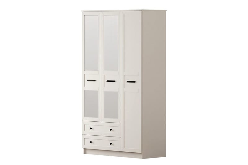 Elaro Garderobesskåp 105x184 cm - Mat Hvid - Opbevaring - Tøjopbevaring - Garderobeskabe - Garderobeskab & klædeskab