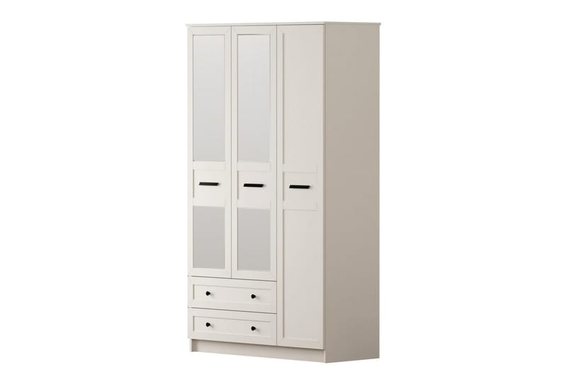 Elaro Garderobesskåp 105x184 cm, Mat Hvid