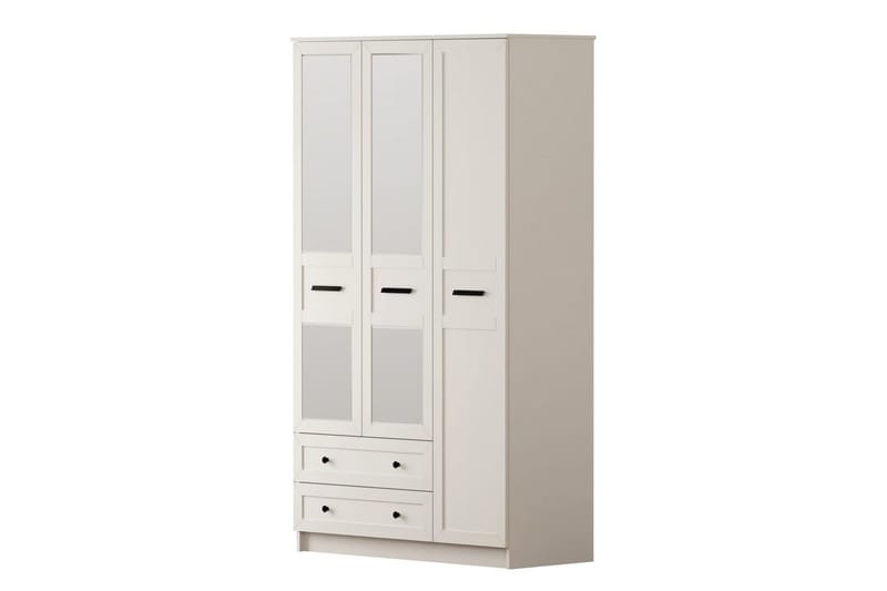 Elaro Garderobesskåp 105x210 cm - Mat Hvid - Opbevaring - Tøjopbevaring - Garderobeskabe - Garderobeskab & klædeskab