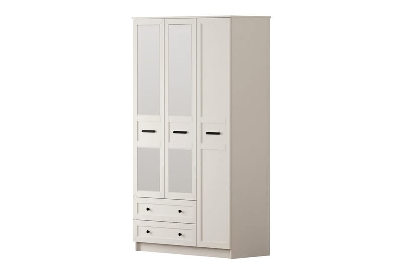 Elaro Garderobesskåp 105x210 cm, Mat Hvid