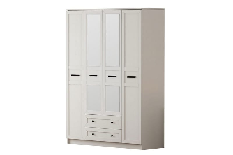 Elaro Garderobesskåp 140x184 cm - Mat Hvid - Opbevaring - Tøjopbevaring - Garderobeskabe - Garderobeskab & klædeskab