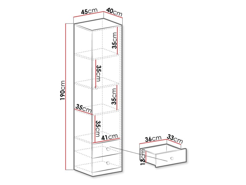 Elvaren Garderobeskab 45 cm - Opbevaring - Tøjopbevaring - Garderobeskabe