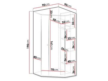 Elvaren Garderobeskab 90 cm - Opbevaring - Tøjopbevaring - Garderobeskabe - Hjørnegarderobe