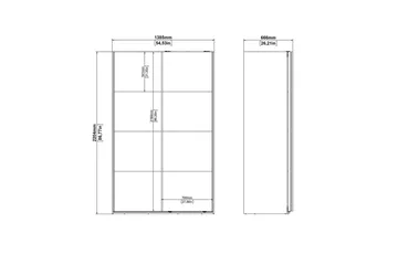 Elvos Garderobe 139x220 cm - Sort - Opbevaring - Tøjopbevaring - Garderobeskabe