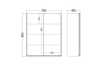 Elvos Garderobe 179x220 cm - Grå - Opbevaring - Tøjopbevaring - Garderobeskabe