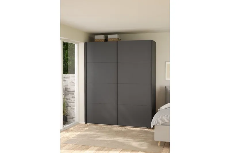 Elvos Garderobe 179x220 cm - Grå - Opbevaring - Tøjopbevaring - Garderobeskabe
