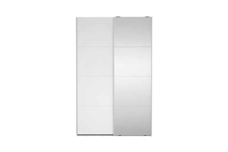 Elvos Garderobe med Spejl 139x220 cm - Hvid - Opbevaring - Tøjopbevaring - Garderobeskabe