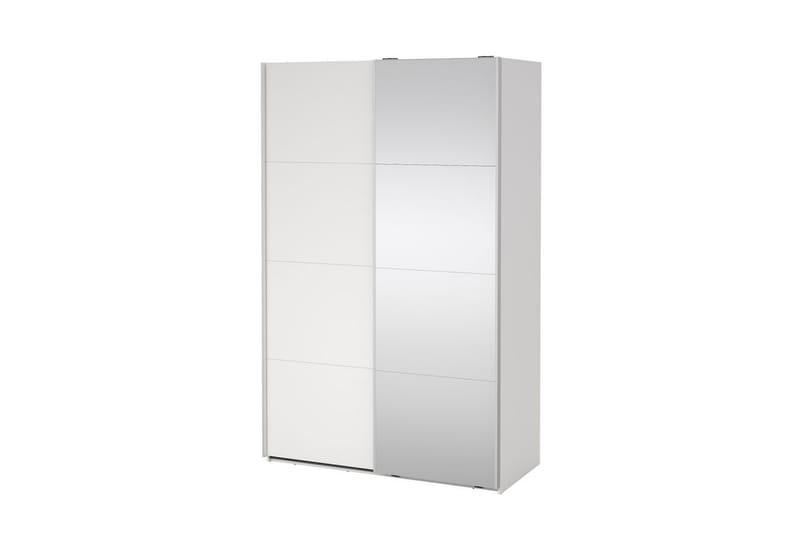 Elvos Garderobe med Spejl 139x220 cm - Hvid - Opbevaring - Tøjopbevaring - Garderobeskabe