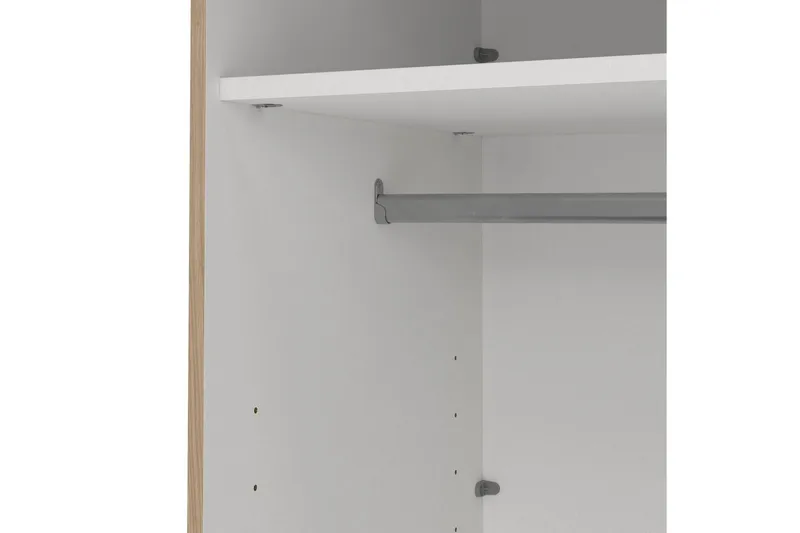 Elvos Garderobe med Spejl 139x220 cm - Natur - Opbevaring - Tøjopbevaring - Garderobeskabe