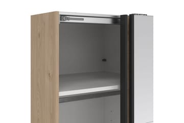 Elvos Garderobe med Spejl 139x220 cm - Natur - Opbevaring - Tøjopbevaring - Garderobeskabe