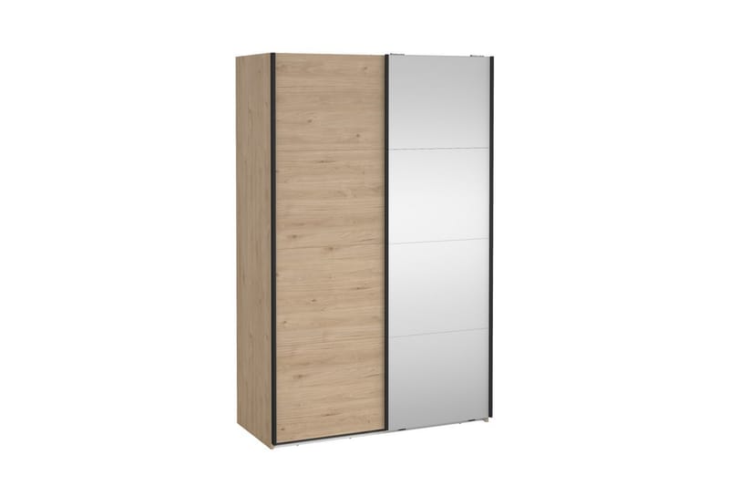 Elvos Garderobe med Spejl 139x220 cm - Natur - Opbevaring - Tøjopbevaring - Garderobeskabe