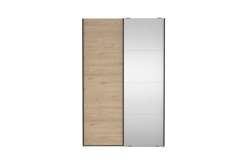 Elvos Garderobe med Spejl 139x220 cm - Natur - Opbevaring - Tøjopbevaring - Garderobeskabe