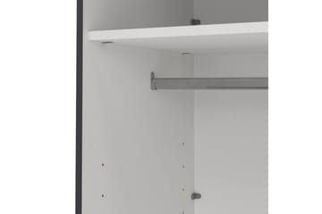 Elvos Garderobe med Spejl 139x220 cm - Sort - Opbevaring - Tøjopbevaring - Garderobeskabe
