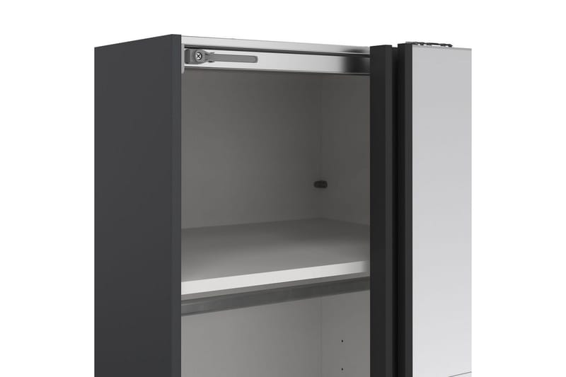 Elvos Garderobe med Spejl 139x220 cm - Sort - Opbevaring - Tøjopbevaring - Garderobeskabe