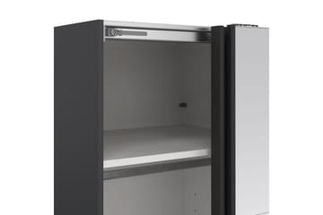 Elvos Garderobe med Spejl 139x220 cm - Sort - Opbevaring - Tøjopbevaring - Garderobeskabe