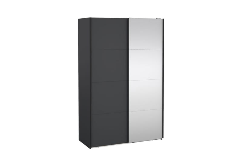 Elvos Garderobe med Spejl 139x220 cm - Sort - Opbevaring - Tøjopbevaring - Garderobeskabe