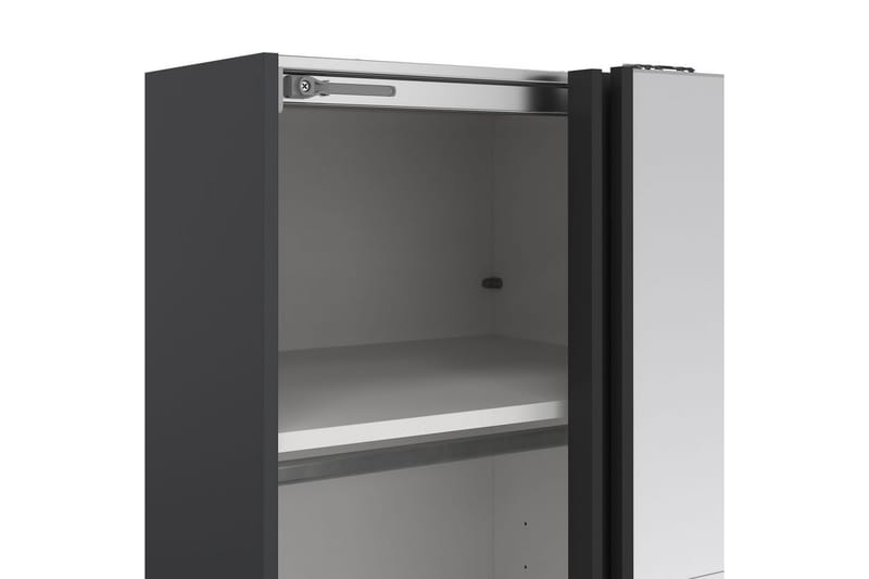 Elvos Garderobe med Spejl 139x220 cm - Sort - Opbevaring - Tøjopbevaring - Garderobeskabe