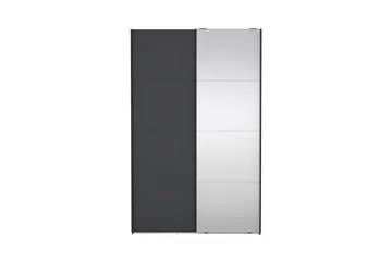 Elvos Garderobe med Spejl 139x220 cm - Sort - Opbevaring - Tøjopbevaring - Garderobeskabe
