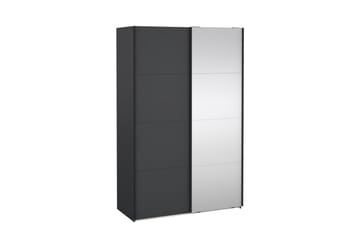 Elvos Garderobe med Spejl 139x220 cm - Sort - Opbevaring - Tøjopbevaring - Garderobeskabe