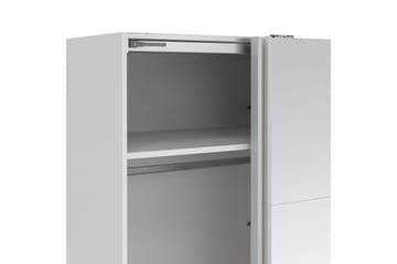 Elvos Garderobe med Spejl 179x220 cm - Hvid - Opbevaring - Tøjopbevaring - Garderobeskabe