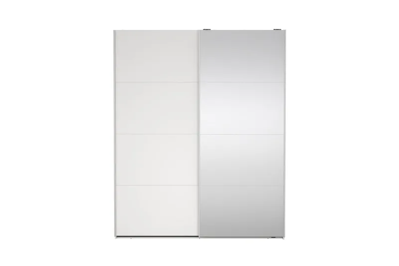 Elvos Garderobe med Spejl 179x220 cm - Hvid - Opbevaring - Tøjopbevaring - Garderobeskabe