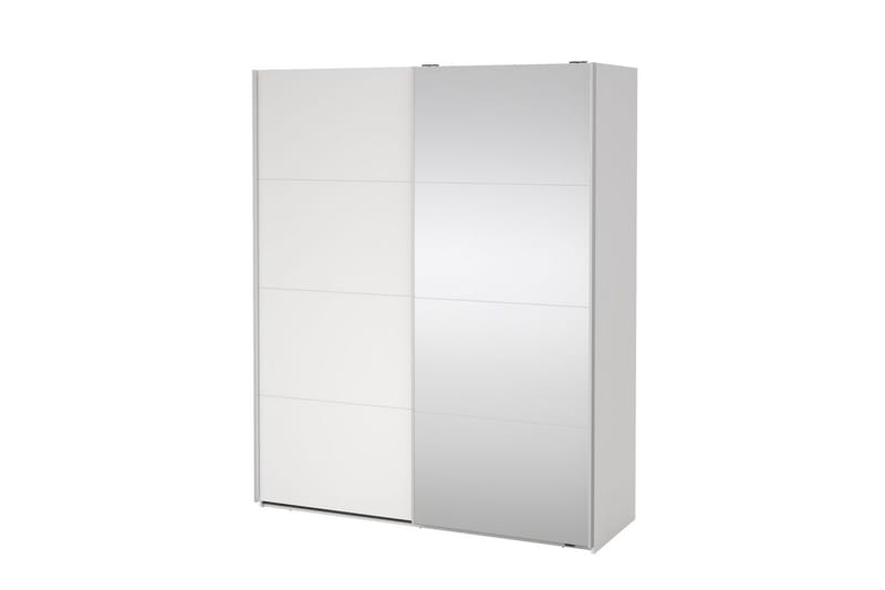 Elvos Garderobe med Spejl 179x220 cm - Hvid - Opbevaring - Tøjopbevaring - Garderobeskabe