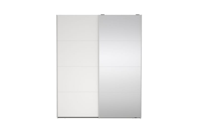 Elvos Garderobe med Spejl 179x220 cm - Hvid - Opbevaring - Tøjopbevaring - Garderobeskabe