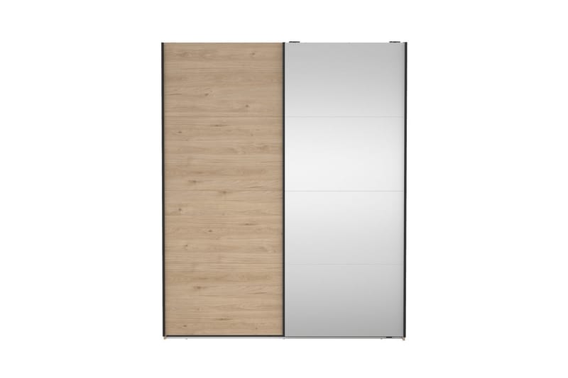 Elvos Garderobe med Spejl 179x220 cm - Natur - Opbevaring - Tøjopbevaring - Garderobeskabe