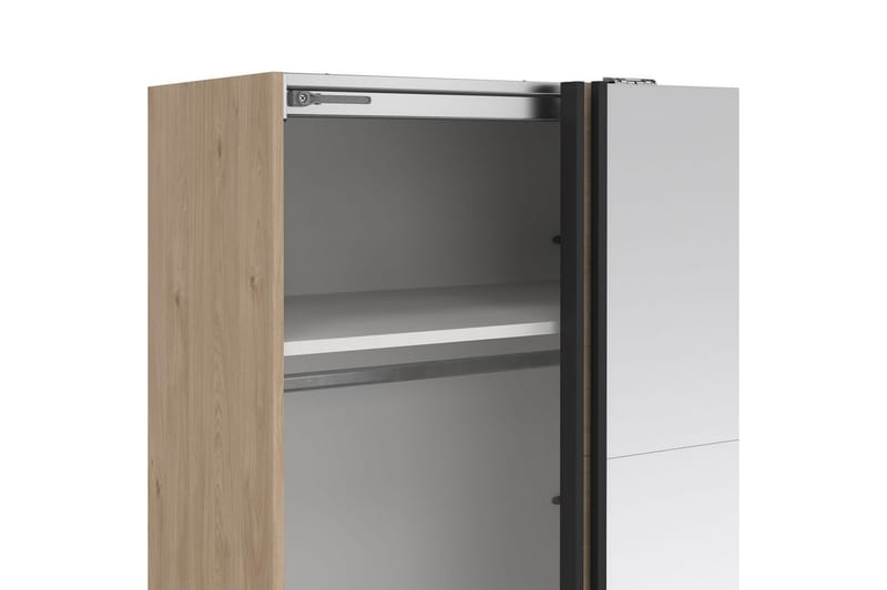 Elvos Garderobe med Spejl 179x220 cm - Natur - Opbevaring - Tøjopbevaring - Garderobeskabe