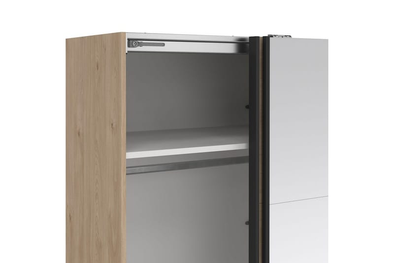 Elvos Garderobe med Spejl 179x220 cm - Natur - Opbevaring - Tøjopbevaring - Garderobeskabe