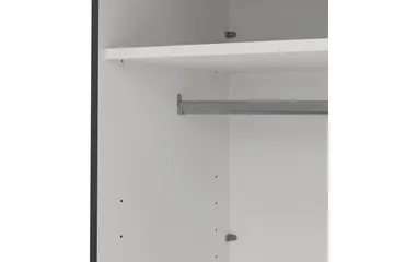 Elvos Garderobe med Spejl 179x220 cm - Sort - Opbevaring - Tøjopbevaring - Garderobeskabe