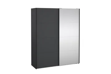 Elvos Garderobe med Spejl 179x220 cm - Sort - Opbevaring - Tøjopbevaring - Garderobeskabe