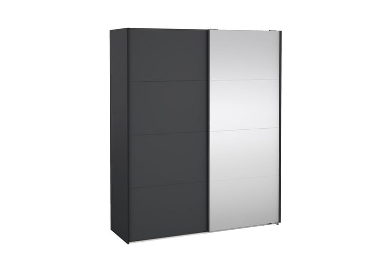 Elvos Garderobe med Spejl 179x220 cm - Sort - Opbevaring - Tøjopbevaring - Garderobeskabe