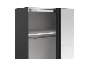 Elvos Garderobe med Spejl 179x220 cm - Sort - Opbevaring - Tøjopbevaring - Garderobeskabe
