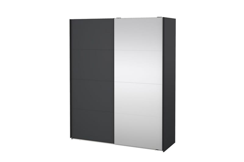 Elvos Garderobe med Spejl 179x220 cm, Sort
