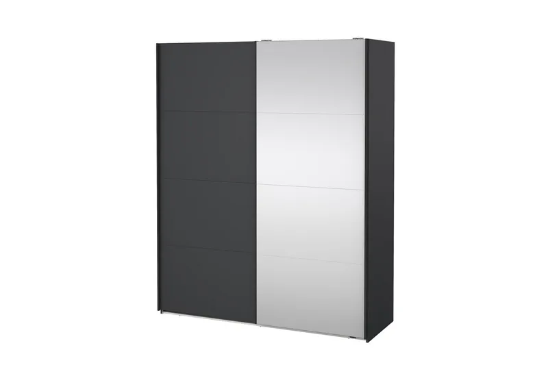 Elvos Garderobe med Spejl 179x220 cm, Sort