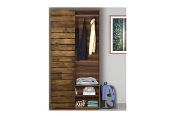 Elvric Garderobe 90x187 cm - Brun - Opbevaring - Tøjopbevaring - Garderobeskabe