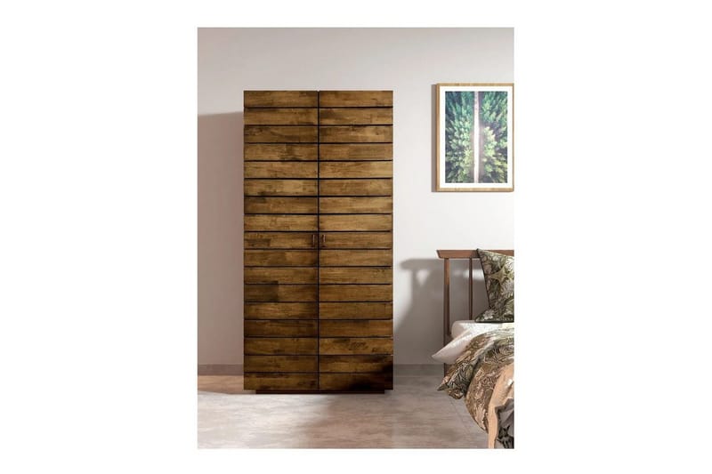 Elvric Garderobe 90x187 cm - Brun - Opbevaring - Tøjopbevaring - Garderobeskabe