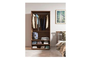 Elvric Garderobe 90x187 cm - Brun - Opbevaring - Tøjopbevaring - Garderobeskabe