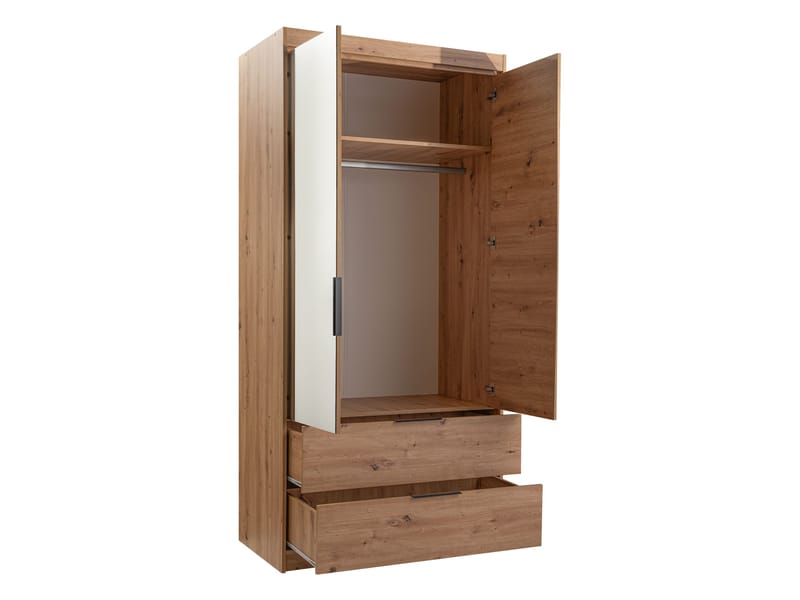 Elvyn Garderobeskabeskab med spejl 103x213 cm - Brun - Opbevaring - Tøjopbevaring - Garderobeskabe