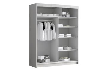 Emet Garderobe med Spejl 150x200 cm - Beige - Opbevaring - Tøjopbevaring - Garderobeskabe