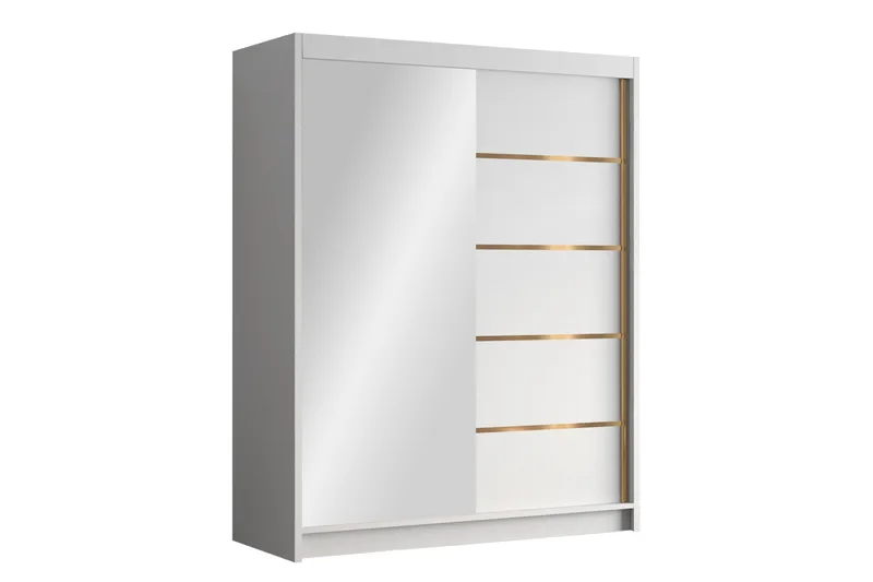 Emet Garderobe med Spejl 150x200 cm, Hvid