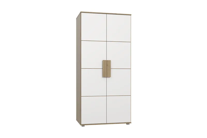 Eochar Garderobe 91 cm, Brun/Hvid