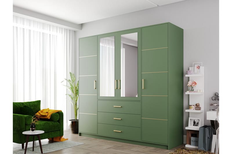 Escaldes Garderobe 196 cm - Grøn - Garderobeskabe - Garderobeskab & klædeskab