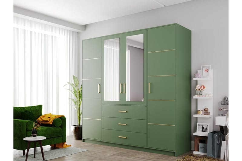 Escaldes Garderobe 196 cm - Grøn - Opbevaring - Tøjopbevaring - Garderobeskabe