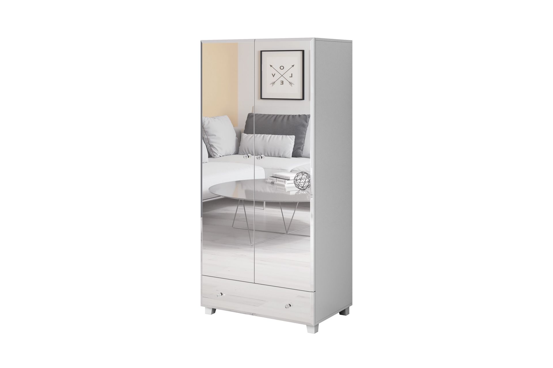 Eshton Garderobe 55x86 cm - Hvid - Opbevaring - Tøjopbevaring - Garderobeskabe