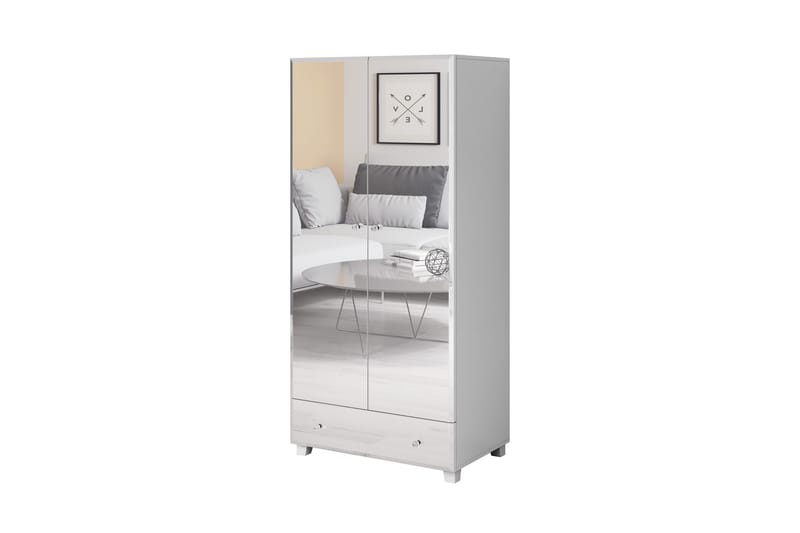 Eshton Garderobe 55x86 cm - Hvid - Opbevaring - Tøjopbevaring - Garderobeskabe