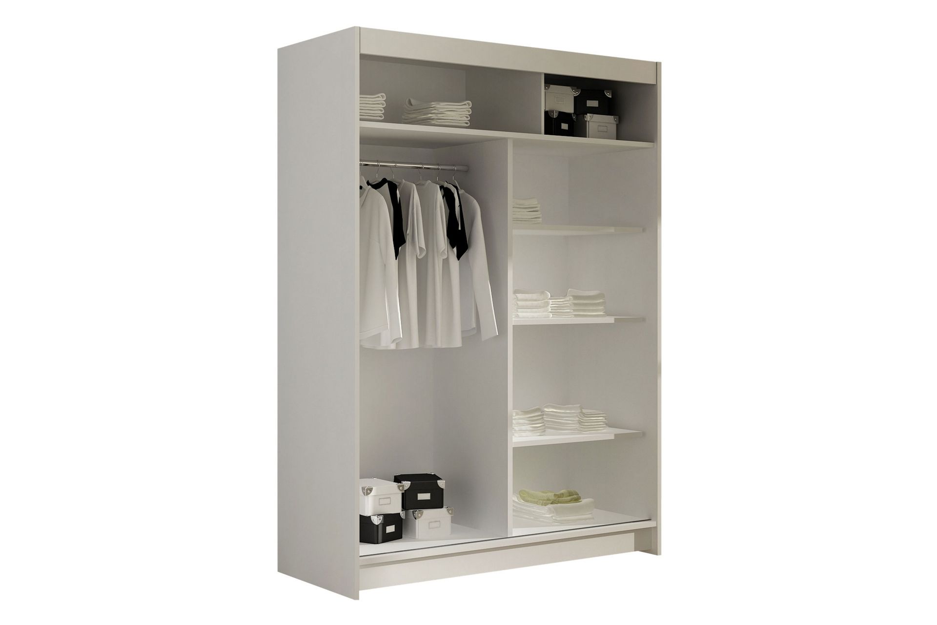 Estella Garderobe med Spejl 120x200 cm - Beige - Opbevaring - Tøjopbevaring - Garderobeskabe